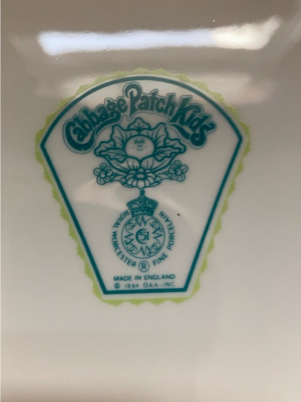 Cabbage Patch Kids Ceramic Soap Dish - Teal and Lime Green